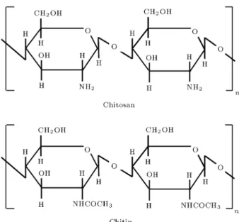 Figure 1. Schematic structures of chitosan and chitin.