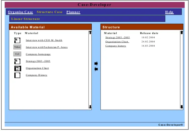 Figure 3: Features of Structure Case in Case-Developer® 