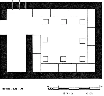 FIG. 6. Possible restored plan of " dining building " in Section N 17. 