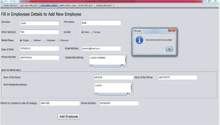 Figure 2: Work Details Page 