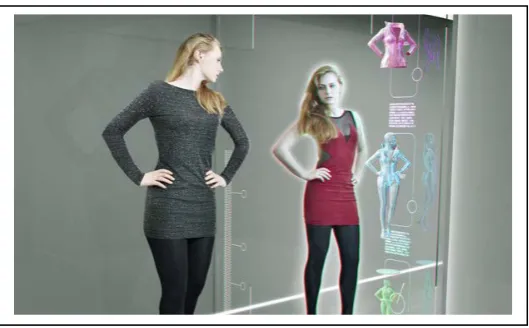 Figure  4: Users trying different outfits at home on 3D displays[12] 
