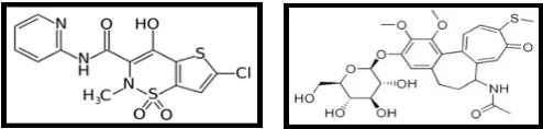 Fig. 1: chemical Structure of Lornoxicam and Thiocolchicoside  