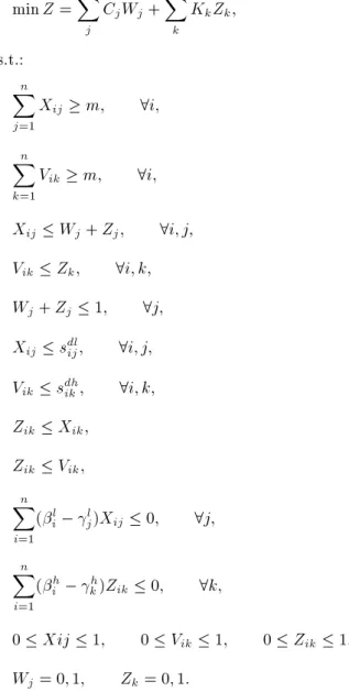 Table 2 shows the optimal solution for the probabilistic HIQ-LSCP. In this problem, the low-level servers are located at nodes 1, 2 and 8 and the high-level servers are located at nodes 5 and 10