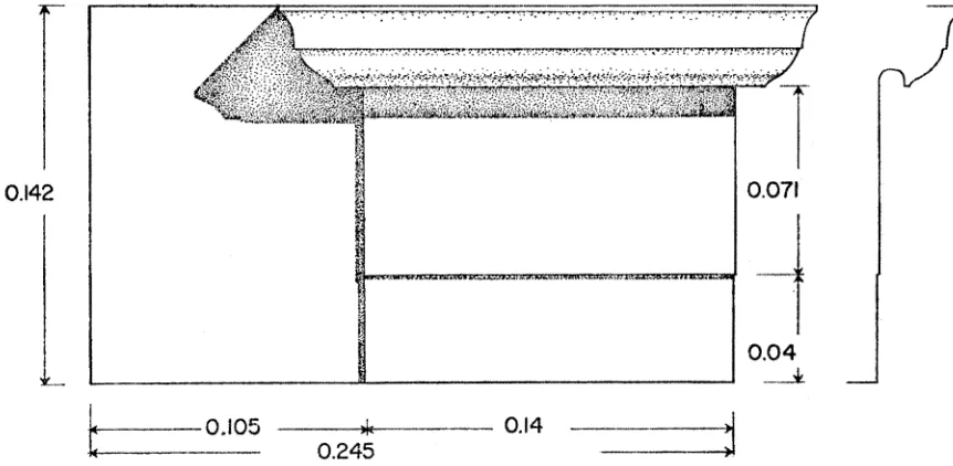 FIG. 10. Elevation and Profile of an Anta Capital built into Foundations of Triglyph Wall