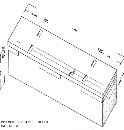 FIG. 2. Epistyle Block, probably from Apsidal Bu'ilding, isometric. 