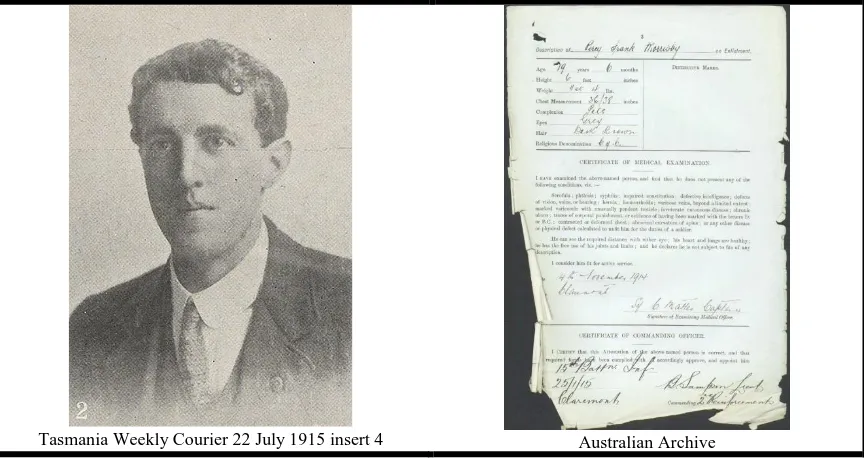 Figure 1 shows the photograph and part of the records of one of the names listed on the memorial