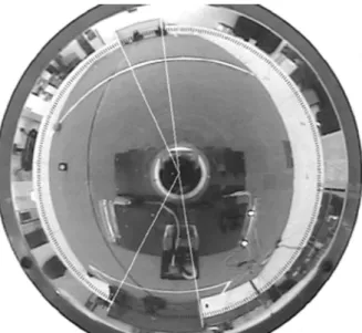 Figure 13 shows how the angles from the image plane center to the four landmarks are calculated in a case when the goal area is blocked by more than one robot