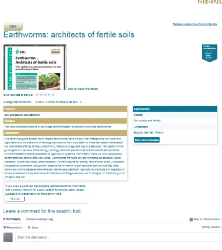 Figure 6. Example of a tool page 