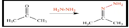 Fig. 3:  Reaction of Acetone with Hydrazine 