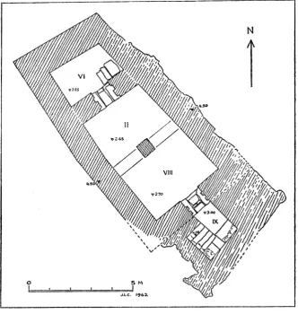 FIG. 3. Simplified plan of large building in Area C. 