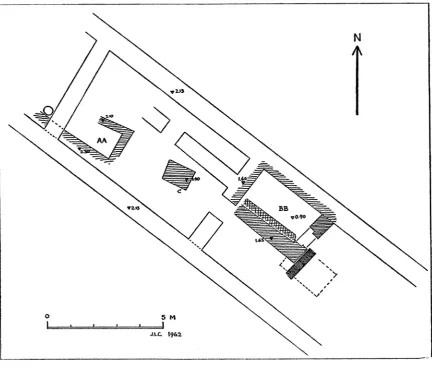 FIG. 4. Small structures over the ruins of the temple in Area B. 