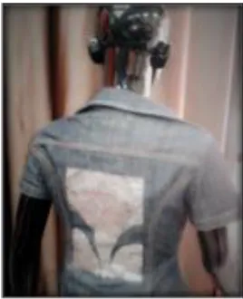 Fig 3: Prototype antenna fabrication on a jeans shirt.  