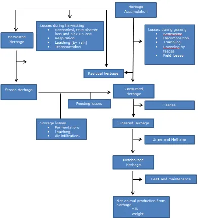 Figure 2: Losses from herbage to milk and growth 