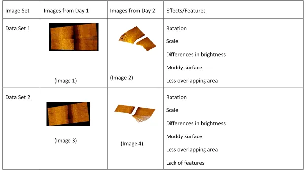 Table 3-1. Image data sets 
