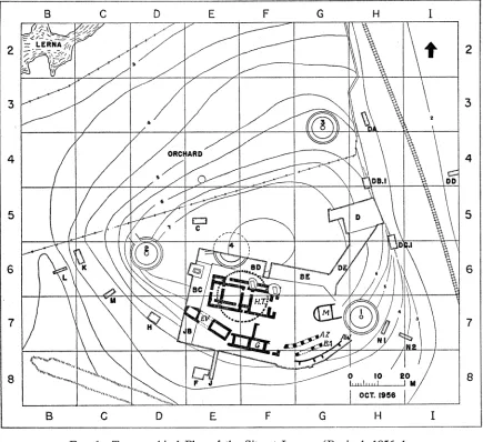 FIG. 1. Topographical Plan of the Site at Lerna. (Revised, 1956, by L. E. Cotsen and C