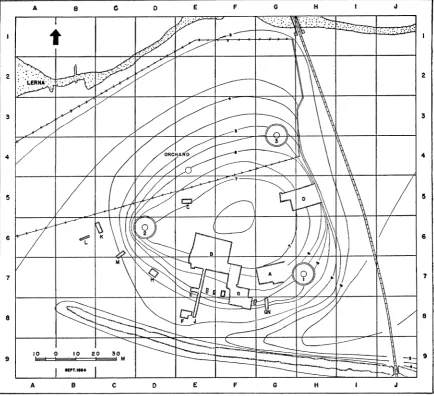 FIG. 1. Topographical Plan of the Site at Lerna (revised and corrected, 1954, by C. W