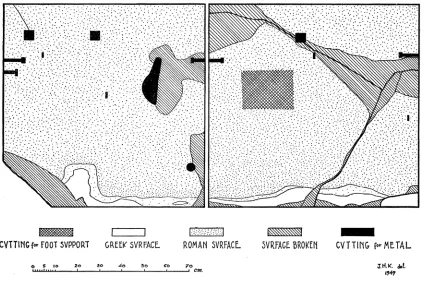 Fig. 2. Top surface of Inscribed Blocks with cuttings for Statue 