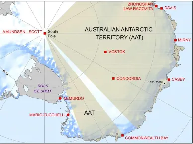 Figure 1.1- Location of Law Dome in East Antarctica. The DSS site is located 4.6 km from the Law Dome summit