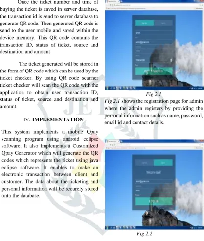 Fig 2.1  shows the registration page for admin 