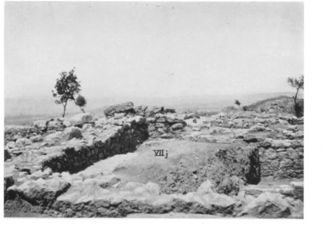 Fig. 1 1. Double Party Wall Between East and West Sections of North Wing of Stoa, Looking North, Showing Remains of Paved 