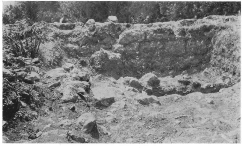 Fig. 6. Foundations of Smaller Rectangle in VTalley. Outer Face of North Wall 