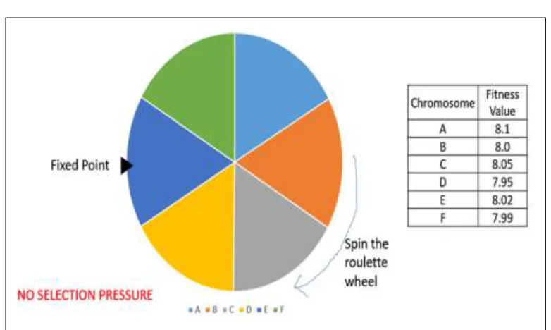 Fig. (8): A graphical representation of roulette wheel selection. 