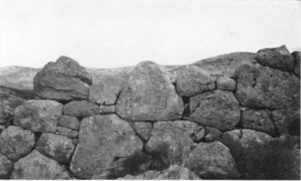 Fig. 1. Western Face of Part of the Wall on Aigaleos. Lesbian Masonry with Stack Work and Small Fillers 