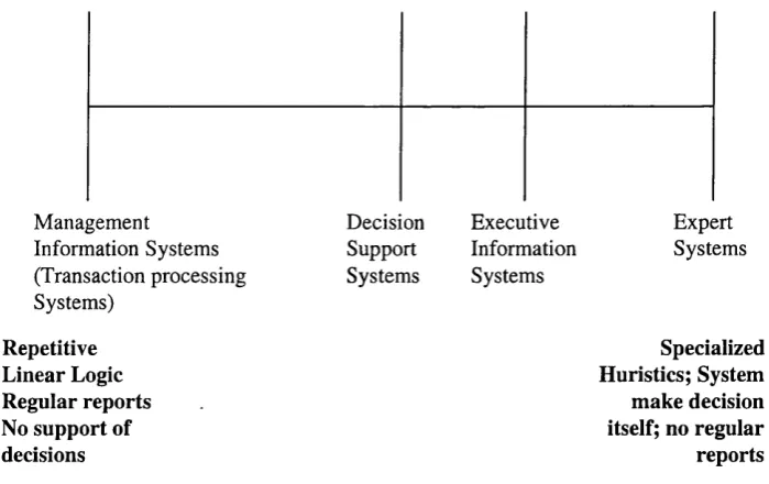 Figure 2.6 - Continuum of information systems products (Source: Sauter 1997, p. 13)