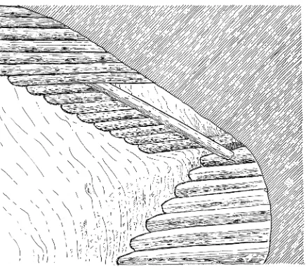 Fig. 6. Reconstruction of Wooden Stairs, Showing Arrangement at First Landing 