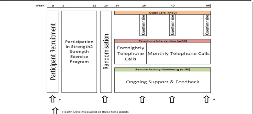 Fig. 1 Study Design showing time points for data collection, lifestyle intervention and the three methods of feedback