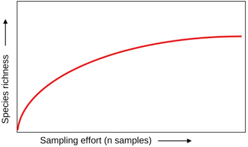 Figure  2  species  accumulation  curve  showing  relationship  between  the  species  richness and sampling effort