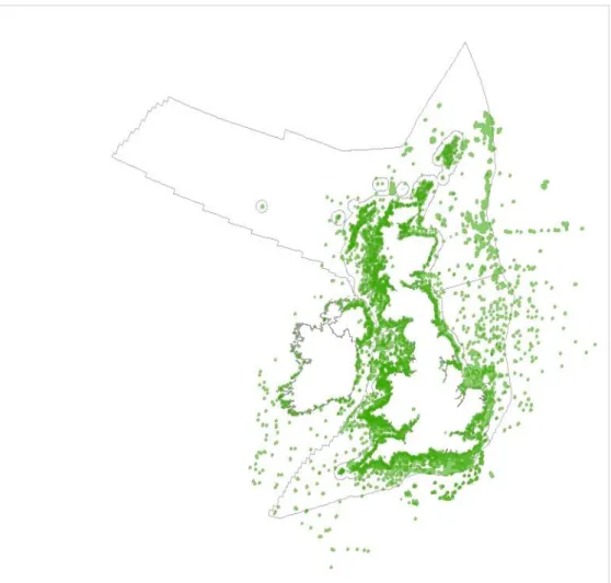 Figure  4  Locations  of  marine  survey  data  collated  (at  the  time  of  production  of  the  current  report)  to  support  the  production  of  the  Biodiversity  data  layer