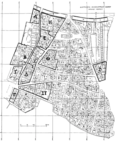 Fig. 2. City Plan of the Americaii Zone of the Agora 