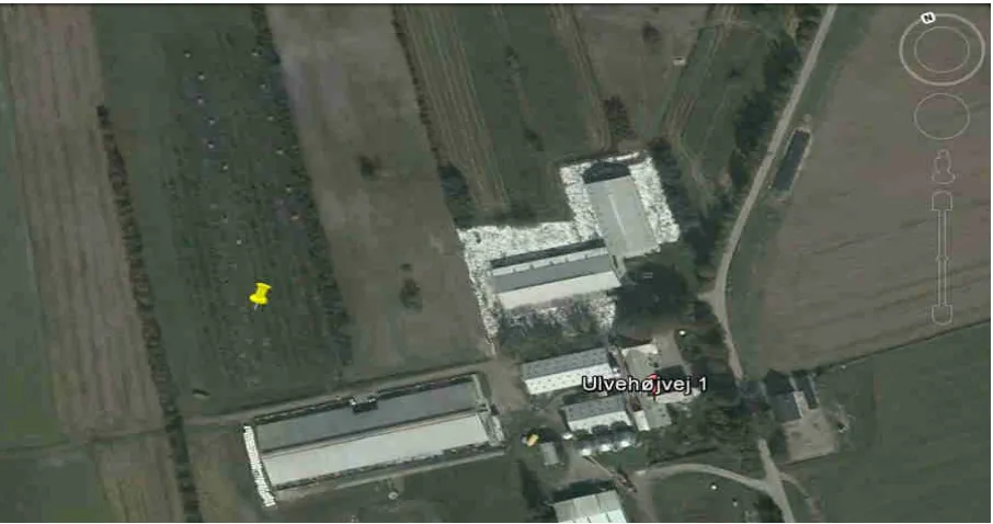 Figure 2: The Google Earth map showing the Holm Brian’s farm where experiment have been conducted