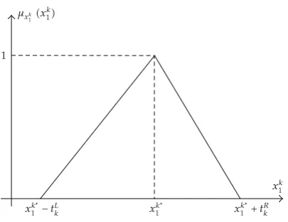 Figure 2: Membership function of decision vectors xk1.