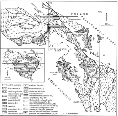 Fig. 1.435  436  Geological sketch map of the Sudetes (after Aleksandrowski et al., 1997)