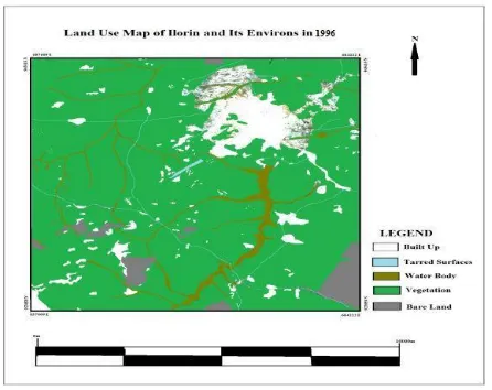 Fig 4  Map of study area and its land use land cover in 1996 