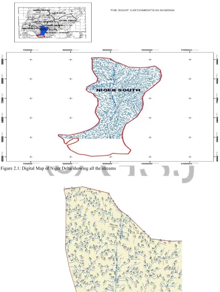 Figure 2.1: Digital Map of Niger Delta showing all the streams 
