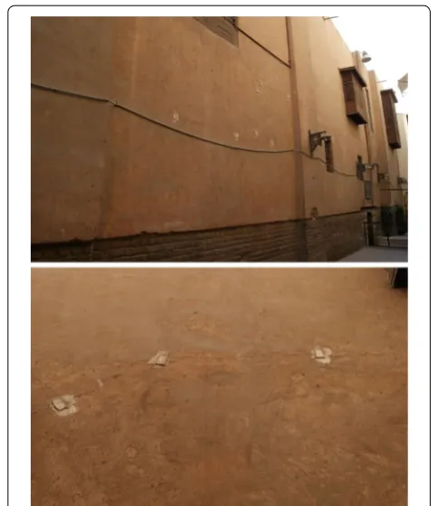 Fig. 6 Deformations and crack patterns of the bearing brick walls of Abu Serga church