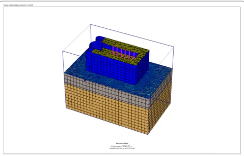 Fig. 8 3 finite elements discretization of the PLAXIS model and deformed generated mesh