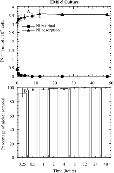 Table 3. Surface-bound and intracellular Ni for EMS-5. Each value in the Table is the mean  SD of three experiments