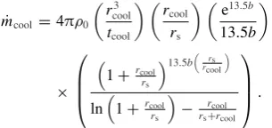 Figure 4. New hot gas temperature in units of Tvir as a function of stellarmass. Results are show for central galaxies only, with the blue line and errorbars indicating the median and standard deviation of the distribution in eachstellar mass bin, respecti