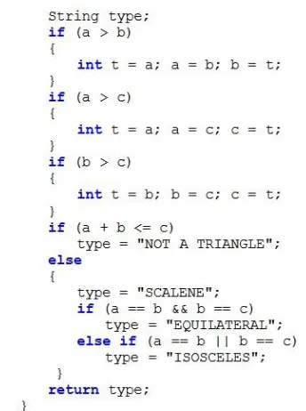 Figure 4. The triangle type program 