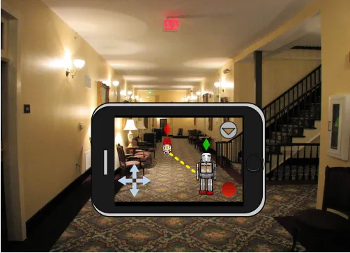 Fig. 1.Robot Devastation gameplay mockup from smartphone. The robotsseen on the screen represent the players’ own robots.