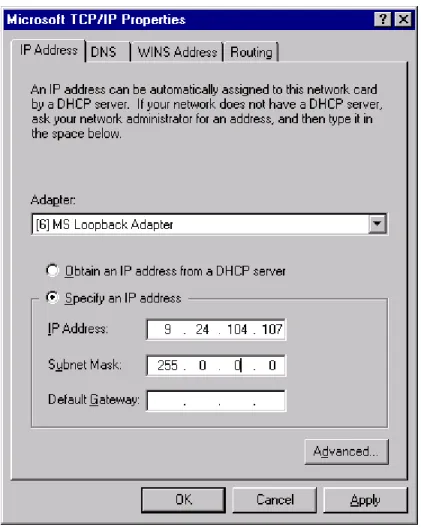 Figure 22. MS Loopback Adapter Configuration