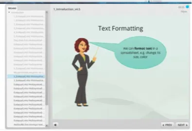 Figure 7. If the user has not completed Course 1, he watches the slides concerning relevant content