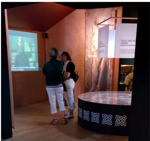 Figure 13. Playing a touch screen based game in the exhibition room. Museet Ribes Vikinger, Denmark