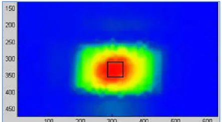 Figure 22. Certain temperature affected region on the thermal image at (74℃) 