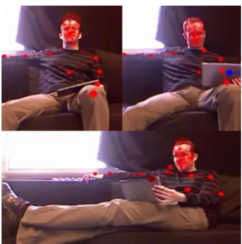 Figure 27. Preliminary test in relaxed positions on a sofa with a tablet as second screen (KinectSDK)