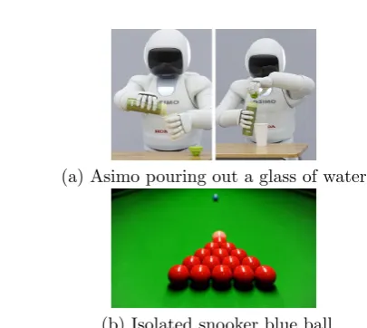 Figure 1. Future robots will have to focus their attentioneither on close object such a glass of water or farther likethe blue ball.